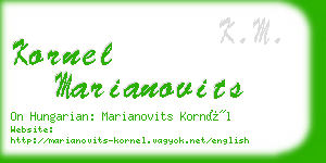 kornel marianovits business card